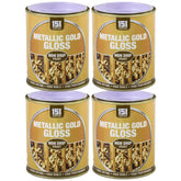 4X Metallic Gold Gloss Non-Drip Paint 300ml Tin Paint